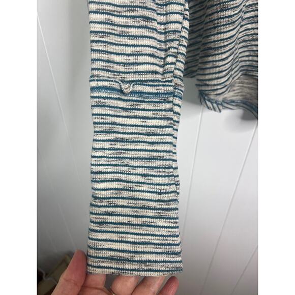 Sundance Cabin Cozy Up Henley Black/White Spaced Dyed with Teal Accents Size L - Picture 6 of 9